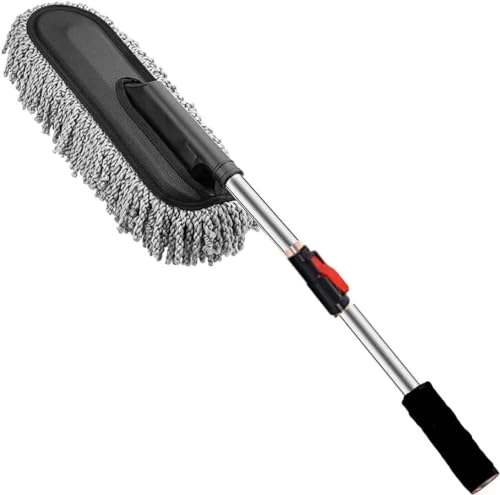 Car Duster with Extendable Handle, Microfiber Cleaning Head for Car Exterior Surface