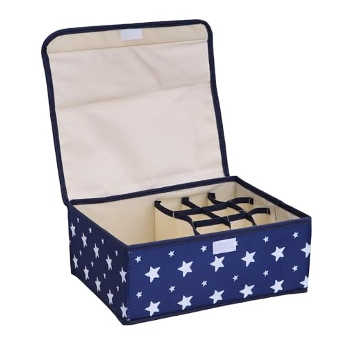 Lakshiv Enterprise Underwear Organizer Box with Lid for Bras and Clothes Storage – Foldable 13 Grid