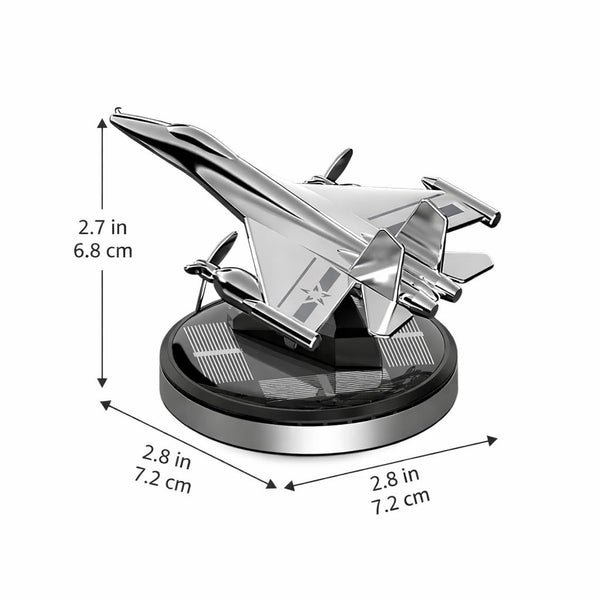 Lakshiv Enterprise Solar Powered Fighter Plane Car Air Freshener, 360° Rotating Propeller Dashboard