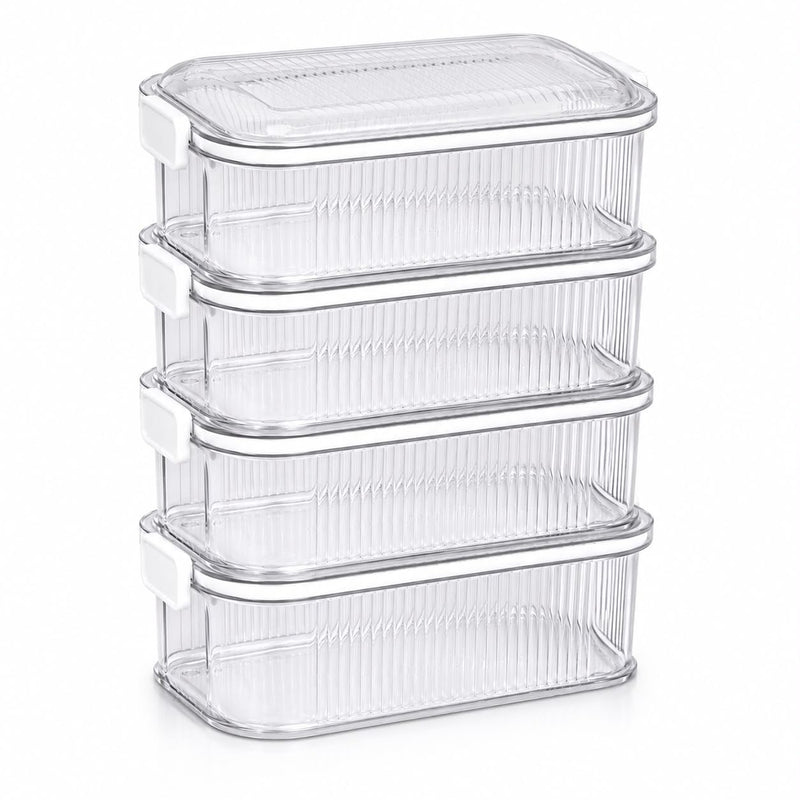 LAKSHIV Airtight Plastic Storage Containers Set for Kitchen & Pantry | Leak-Proof Fridge Storage Boxes | BPA-Free, Durable, Space-Saving Food Storage Containers for Cereals, Snacks & Dry Fruits