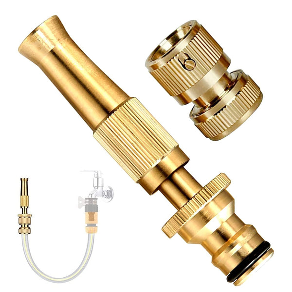 Brass Water Nozzle Spray with Adjustable Twist Control for Garden Hose Pipe