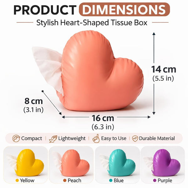 Heart Shaped Tissue Box Tissue Dispenser for Living Room, Office Desk & Bedroom, Decorative Tissue B