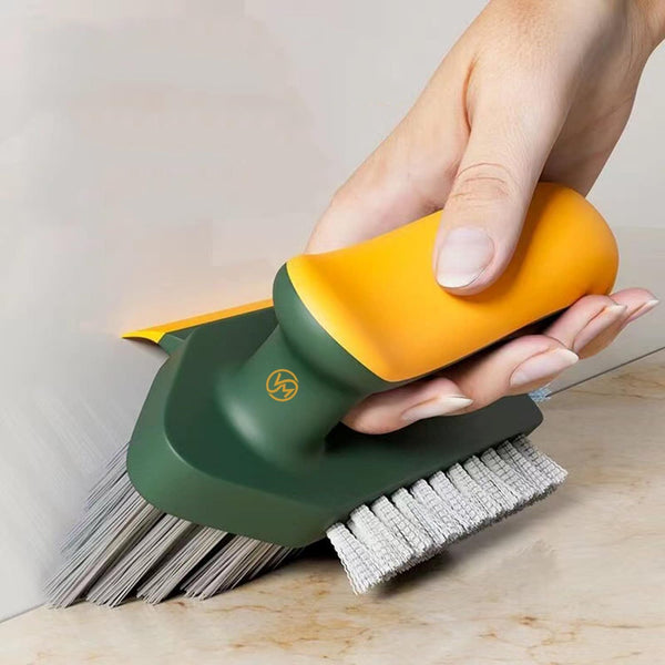 Cleaning Gap Brush with Scraper, Handheld Dual Action Scrub Brush for Tile Gaps Sink Edges Window Tr