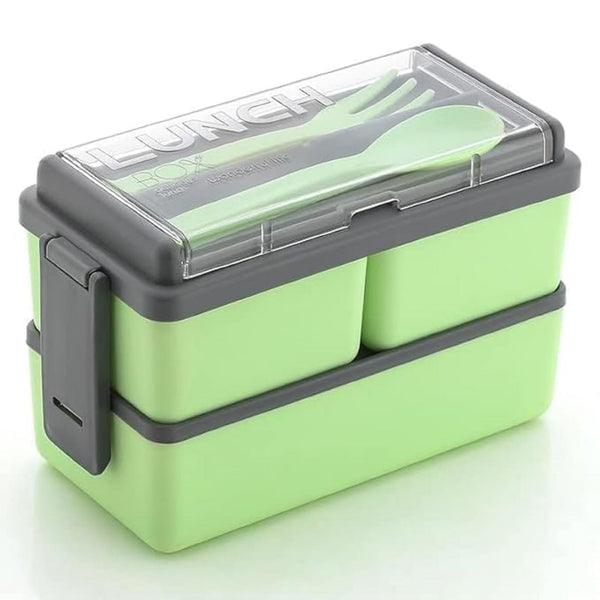 Lakshiv Enterprise Lunch Box Set with Compartments and Cutlery | Double Layer Stackable Food Contain