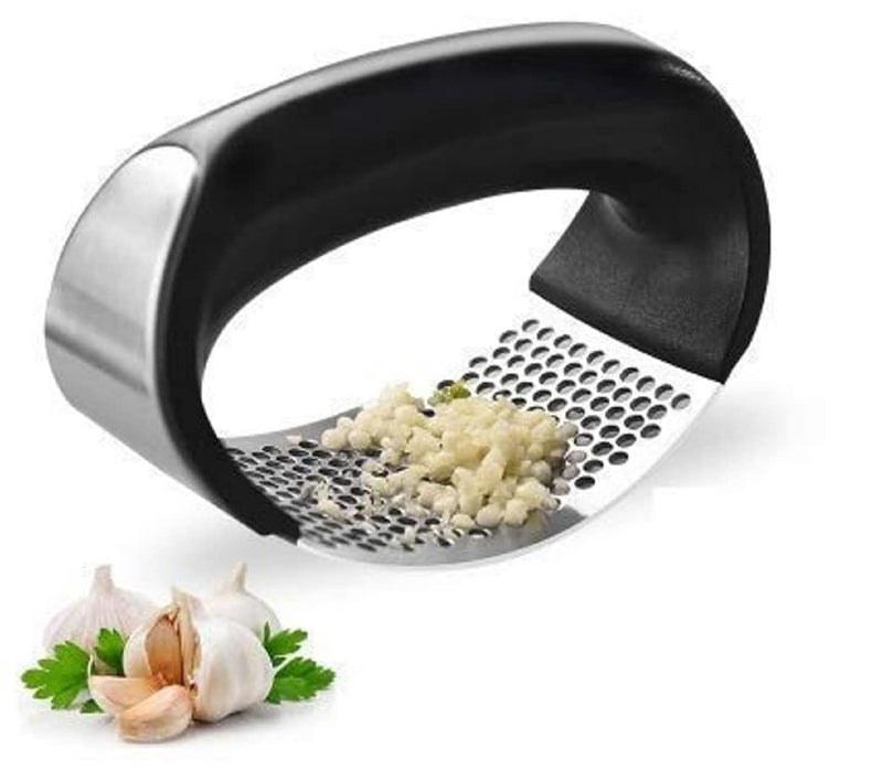 Garlic Crusher Stainless Steel Press Rocker Design Easy Hand Operation for Garlic Mincing
