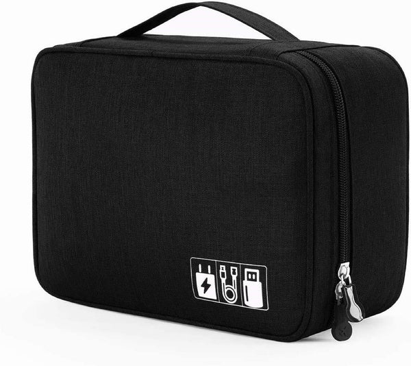 Electronics Accessories Organiser Bag – Travel Storage Case with Adjustable Padded Dividers, Multipl