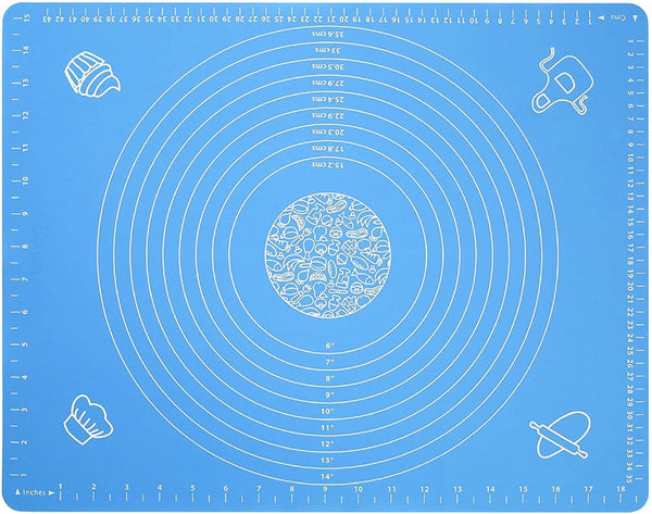 Silicone Baking Mat with Measurement Markings, Rectangular Non-Slip Dough Rolling Mat