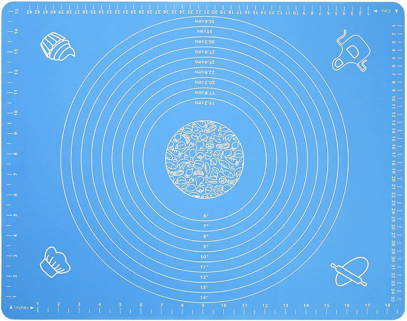 Silicone Baking Mat with Measurement Markings, Rectangular Non-Slip Dough Rolling Mat