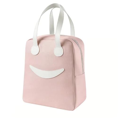 Lakshiv Enterprise Insulated Lunch Bag with Zipper Closure, Smiley Face Design, Carry Handle, 24 x 1