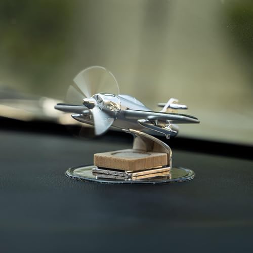 Lakshiv Solar Powered Airplane Car Air Freshener, 360° Rotating Propeller Dashboard Perfume Diffuser