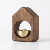 Magnetic Wooden Door Bell | Minimalist Desk/Table Bell with Hanging Metal Chime | No Battery Require