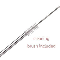 Stainless Steel Drinking Straws Set with Cleaning Brush – Straight and Bent Metal Straws