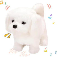Lakshiv Enterprise Walking White Dog Toy for Kids-Battery Operated Interactive Barking & Talking Pup