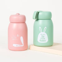Water Bottle with Wide Mouth Lid, 330 ml, Rabbit Print Design, Carry Loop
