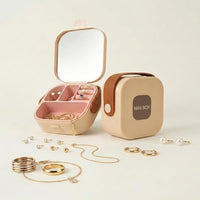Travel Jewelry Organizer for Women Portable Jewelry Box Small Travel Jewelry Case with Mirror Compac