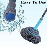 Lakshiv Telescopic Spin Mop with Microfiber Round Mop Head, Twist Wring Mechanism, Adjustable Handle