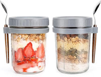 Lakshiv Enterprise Glass Food Storage Jar with Lid and Spoon Holder, 350 ml Borosilicate Glass Conta