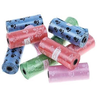 Dog Poop Bags Roll with Paw Print Design for Pet Waste Cleanup