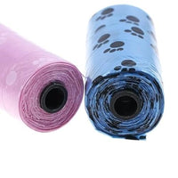 Dog Poop Bags Roll with Paw Print Design for Pet Waste Cleanup