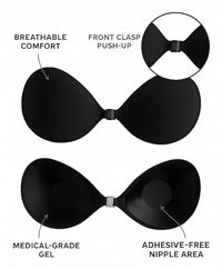Lakshiv Enterprise Adhesive Strapless Bra with Front Clasp Push-Up Design | Breathable Cups with Gel