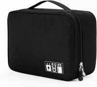 Electronics Accessories Organiser Bag – Travel Storage Case with Adjustable Padded Dividers, Multipl