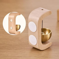 Wooden Door Bell with Hanging Brass Bell Bowl for Home Entrance Door