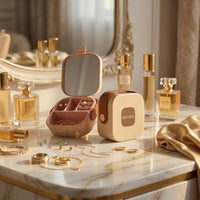 Travel Jewelry Organizer for Women Portable Jewelry Box Small Travel Jewelry Case with Mirror Compac