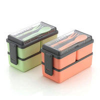 Lakshiv Enterprise Lunch Box Set with Compartments and Cutlery | Double Layer Stackable Food Contain