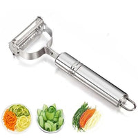 Julienne & Vegetable Peeler Stainless Steel Handheld Slicer with Dual Blade Design