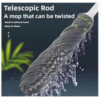 Lakshiv Telescopic Spin Mop with Microfiber Round Mop Head, Twist Wring Mechanism, Adjustable Handle