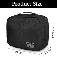 Electronics Accessories Organiser Bag – Travel Storage Case with Adjustable Padded Dividers, Multipl