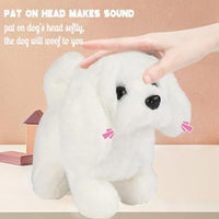 Lakshiv Enterprise Walking White Dog Toy for Kids-Battery Operated Interactive Barking & Talking Pup