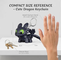 Lakshiv Dragon Keychain Toy with LED Light & Moving Wings, Night Fury Glowing Dragon Keychain | Mini