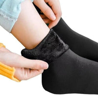 Lakshiv Enterprise Fleece Lined Ankle Socks for Winter Use, Solid Color Stretch Socks with Velvet In
