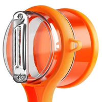 Vegetable Peeler with Peel Container | Handheld Fruit and Vegetable Peeling Tool with Built-in Colle