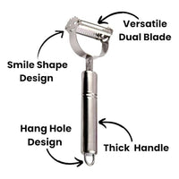 Julienne & Vegetable Peeler Stainless Steel Handheld Slicer with Dual Blade Design