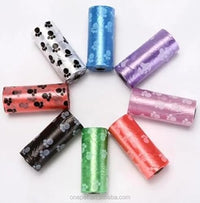 Dog Poop Bags Roll with Paw Print Design for Pet Waste Cleanup