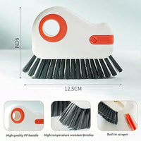 2-in-1 Groove Cleaning Brush with Built-in Scraper, Handheld Seam and Gap Cleaning Brush, PP Handle 
