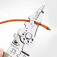 Wire Stripping and Crimping Tool with Multi-Function Cutting, Shear, Clamp, Screw Removal and Rubber