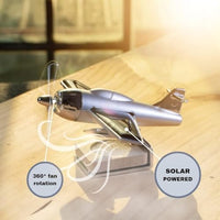 Lakshiv Solar Powered Airplane Car Air Freshener, 360° Rotating Propeller Dashboard Perfume Diffuser