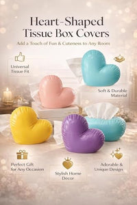 Heart Shaped Tissue Box Tissue Dispenser for Living Room, Office Desk & Bedroom, Decorative Tissue B