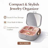 Lakshiv Travel Jewelry Organizer for Women with Mirror, Portable Jewelry Box, Compact Jewelry Storag