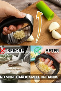 Garlic Crusher Stainless Steel Press Rocker Design Easy Hand Operation for Garlic Mincing