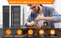 Precision Screwdriver Set with Case, 24-in-1 Mini Tool Kit for Mobile Phone, Watch, Camera and Small