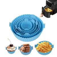 Air Fryer Silicone Liner Round Shape with Handles – Reusable Flexible Silicone Cooking Bowl – Multip