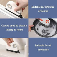 2-in-1 Groove Cleaning Brush with Built-in Scraper, Handheld Seam and Gap Cleaning Brush, PP Handle 