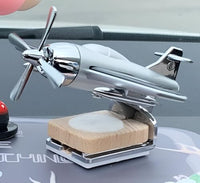 Lakshiv Solar Powered Airplane Car Air Freshener, 360° Rotating Propeller Dashboard Perfume Diffuser