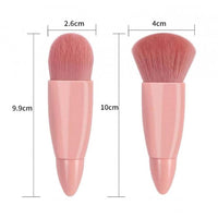 Makeup Brush Set with Storage Case and Mirror, Pink Handled Brushes