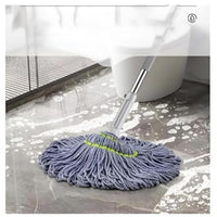 Lakshiv Telescopic Spin Mop with Microfiber Round Mop Head, Twist Wring Mechanism, Adjustable Handle