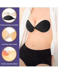 Lakshiv Enterprise Adhesive Strapless Bra with Front Clasp Push-Up Design | Breathable Cups with Gel